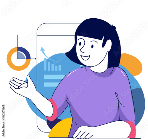 Obraz na płótnie Digital marketing concept illustrations. Modern flat design illustration of Data Analysis w salonie