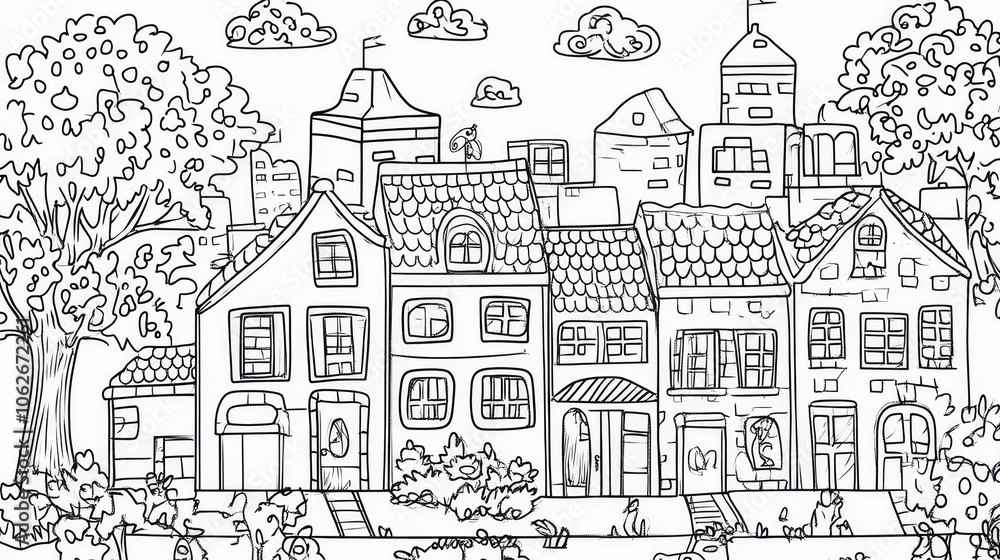 Use bold, clear outlines to make coloring easy, with distinct objects and a mix of large and small sections to suit different ages and skill levels. Use bold, clear outlines to make coloring easy, with distinct objects and a mix of large and small sections to suit different ages and skill levels.