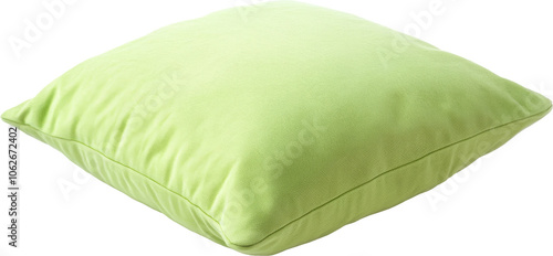 Green cushion on transparent background, home decor and comfort concept