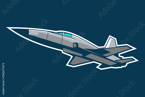 American fighter jet icon vector illustration 