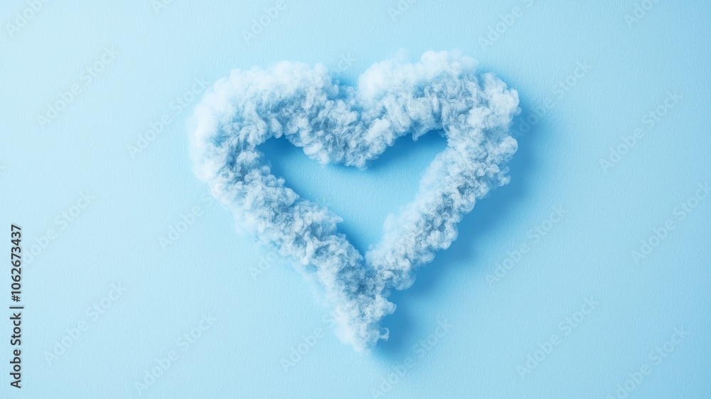 Heart-Shaped Cloud in Polluted Air Concept Heart-Shaped Cloud in Polluted Air Concept