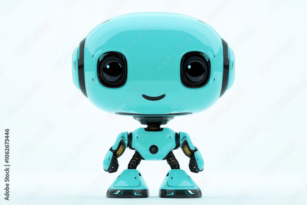 Friendly Robot Character with a Smile Friendly Robot Character with a Smile