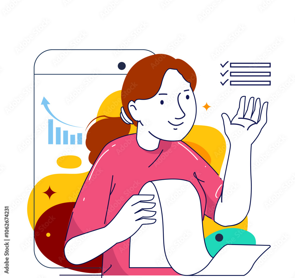 Digital marketing concept illustrations. Modern flat design illustration of Data Analysis
