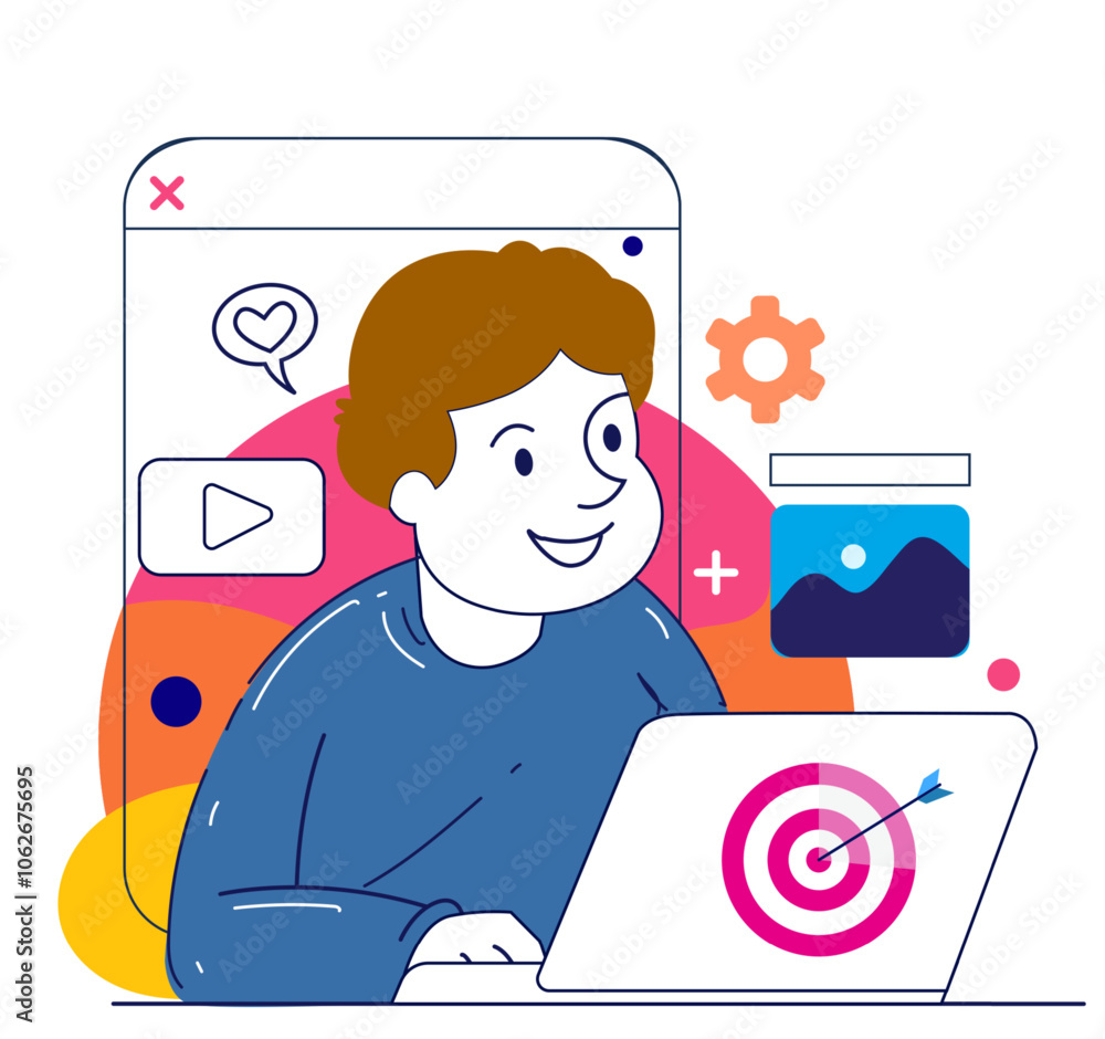 Digital marketing concept illustrations. Modern flat design illustration of Data Analysis.
