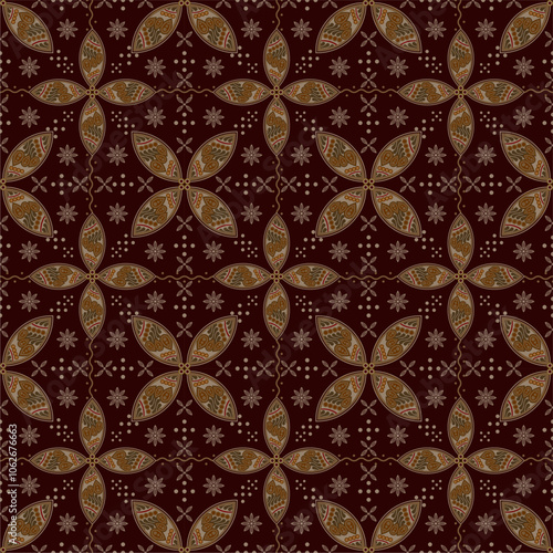 Beautiful and elegant vector traditional ethnic batik pattern template.