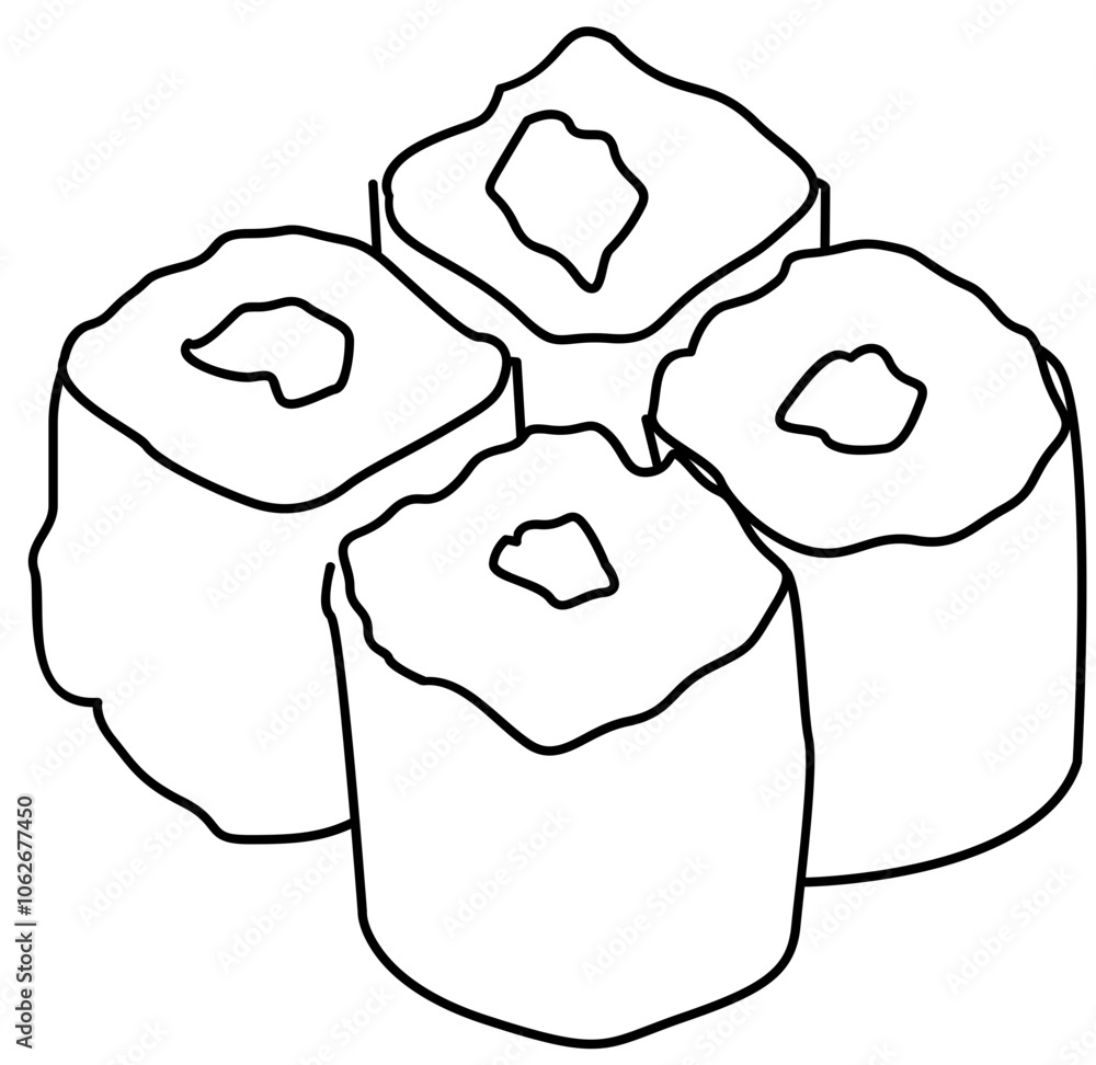 japanese food doodle element coloring page cartoon illustration japanese food doodle element coloring page cartoon illustration
