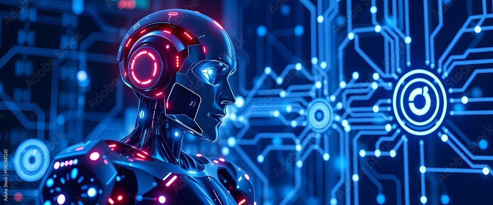 Fototapeta premium Background AI Robotic Automation System