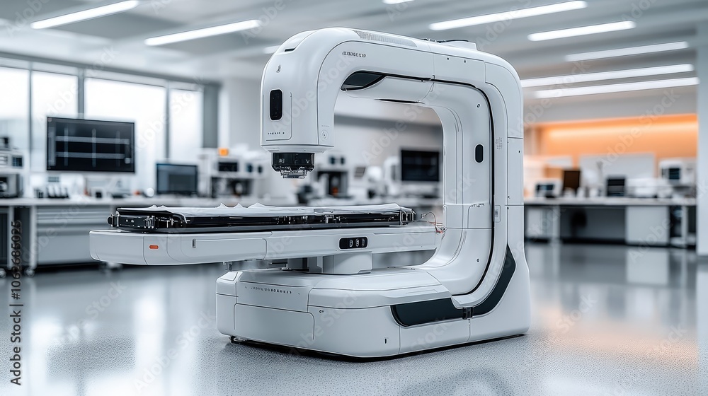 Futuristic AI-Controlled Space Lab with Robotic Arm and Digital Interfaces Futuristic AI-Controlled Space Lab with Robotic Arm and Digital Interfaces