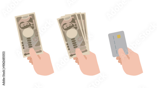 Pay with new 10,000 yen banknote Set, credit card