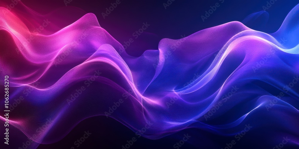 Abstract background with purple and blue colors, glowing wavy lines, Abstract background with purple and blue colors, glowing wavy lines,