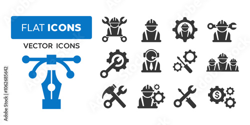 man factory repair icon, repair, settings icon
