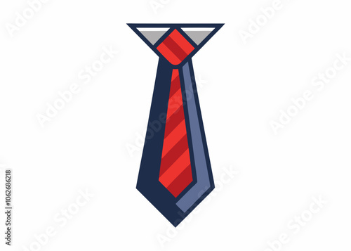  A necktie on white background vector art illustration