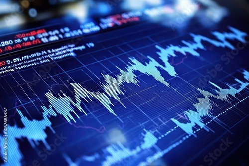 Wallpaper Mural 3D icon of stock charts, with financial graphs representing market trends. Torontodigital.ca