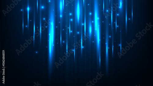 Futuristic digital technology ultra speed lines with blue light background.