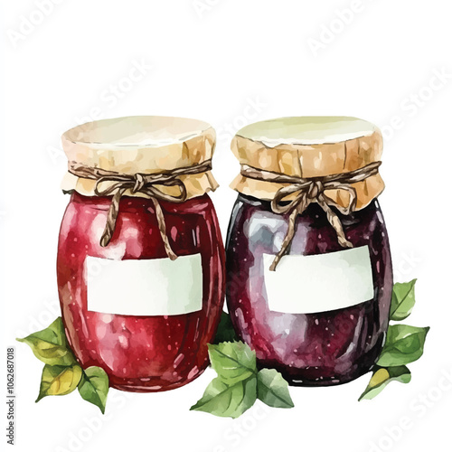 Jam food watercolor clipart illustration