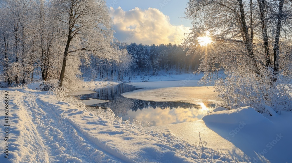 landscape with snow landscape with snow