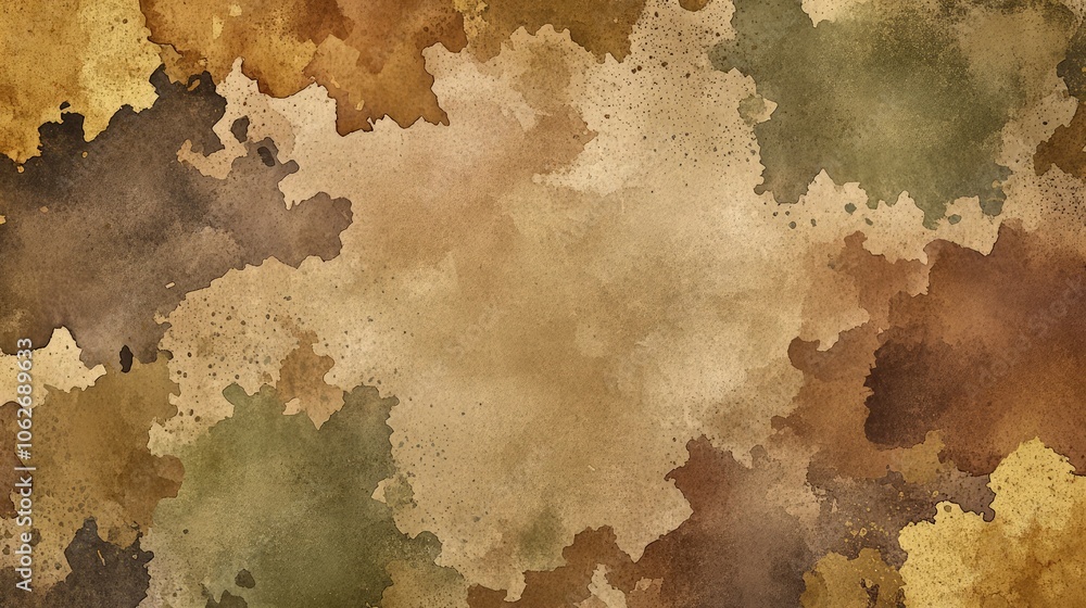 Abstract watercolor splashes in earthy tones of brown, gold, and olive green, forming a textured background with a natural, organic feel, ideal for an eco-themed banner. Abstract watercolor splashes in earthy tones of brown, gold, and olive green, forming a textured background with a natural, organic feel, ideal for an eco-themed banner.