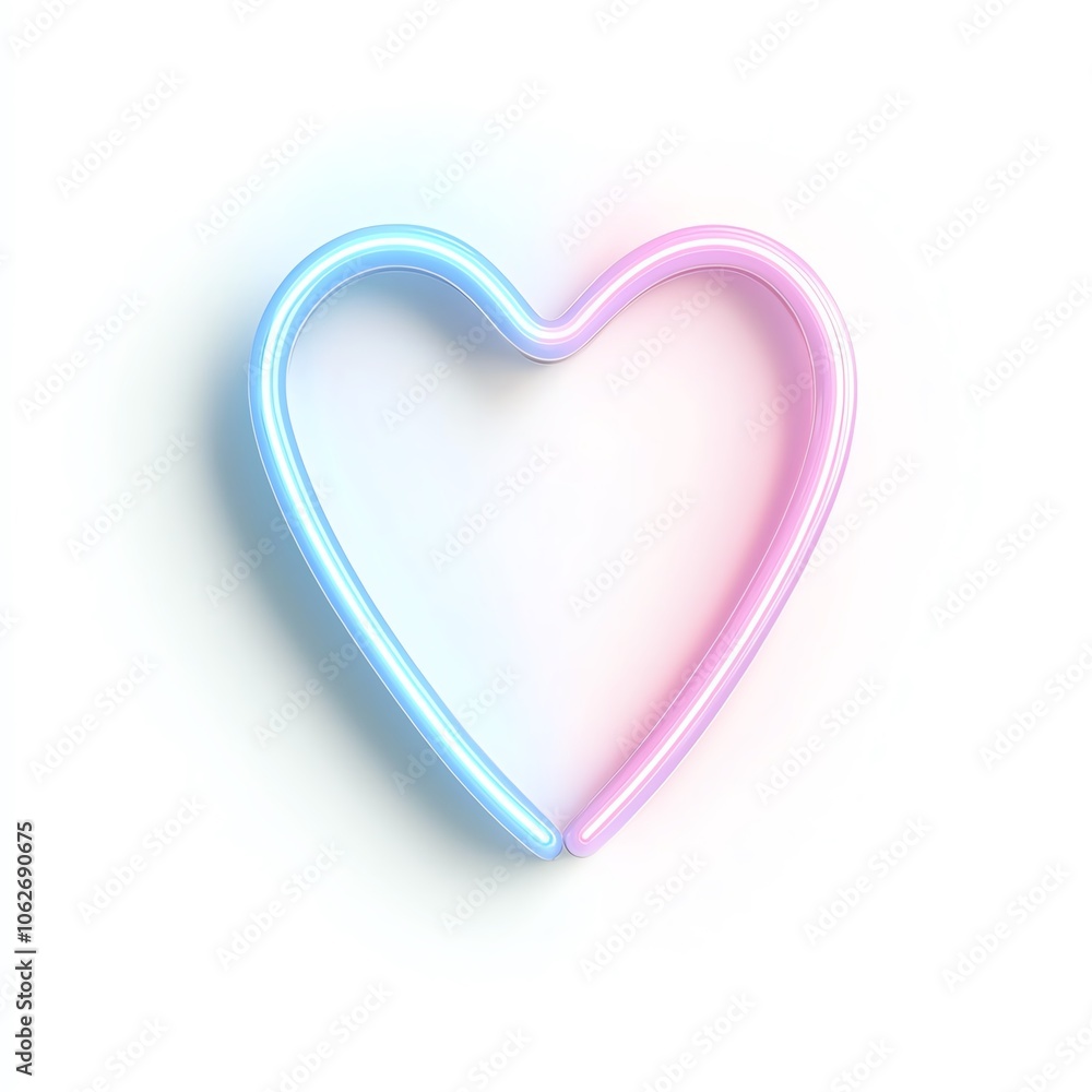 Stylish heart shape in blue and pink colors on a white background. Stylish heart shape in blue and pink colors on a white background.