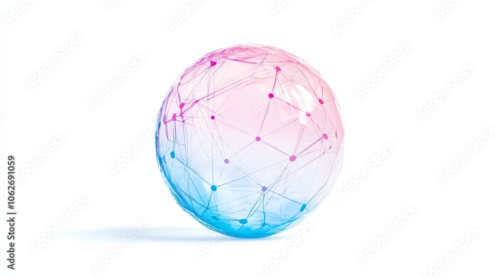 Abstract colorful sphere design with interconnected lines, white background. Abstract colorful sphere design with interconnected lines, white background.