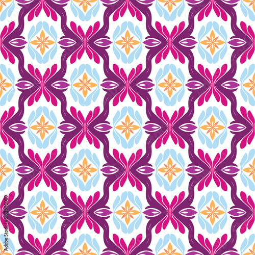 Bohemian Aztec-Inspired Damask Seamless Pattern