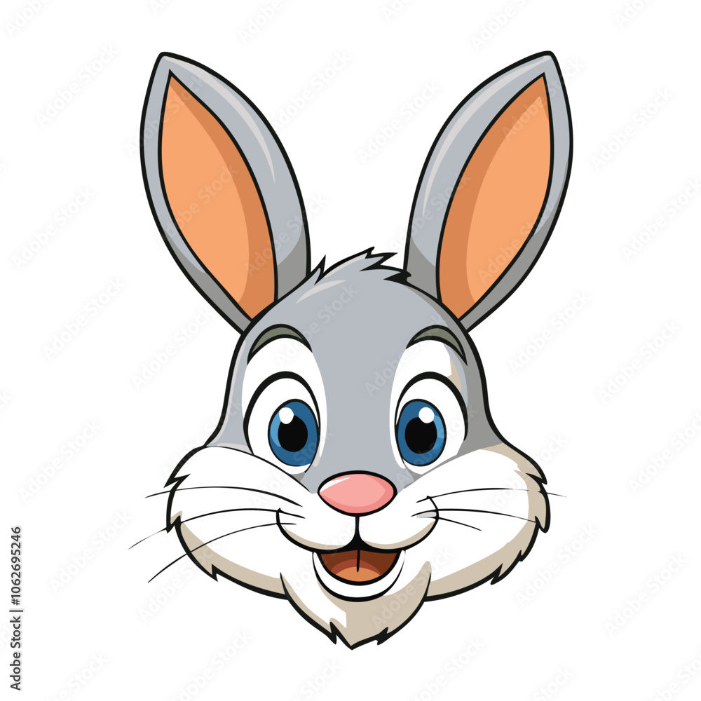 Fototapeta premium A cool funny cheerful bunny had with white background