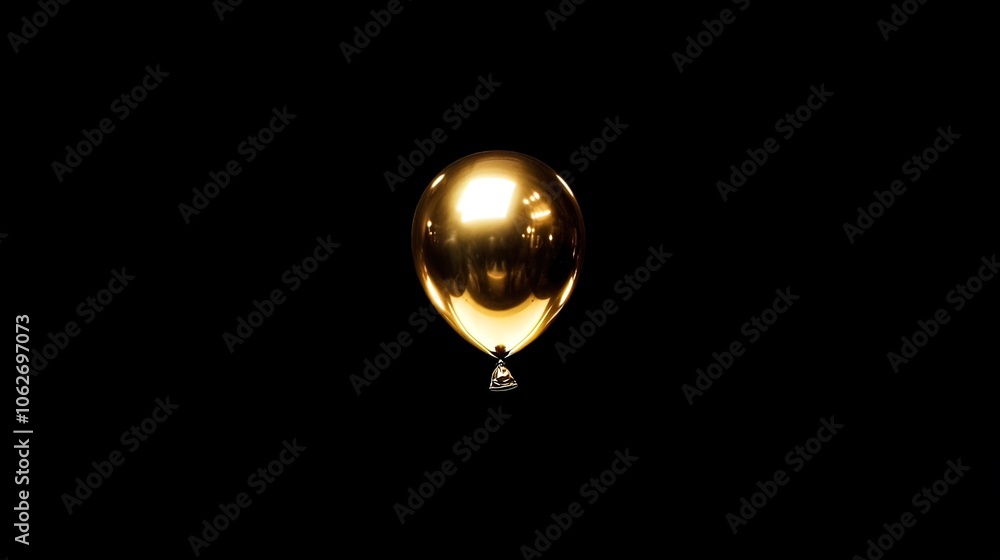 Golden Balloon Against a Black Background Golden Balloon Against a Black Background