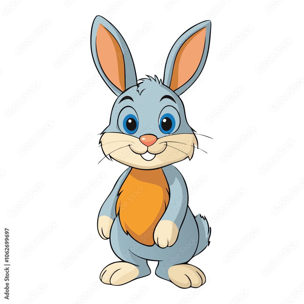 Fototapeta premium rabbit cartoon vector illustration with white background