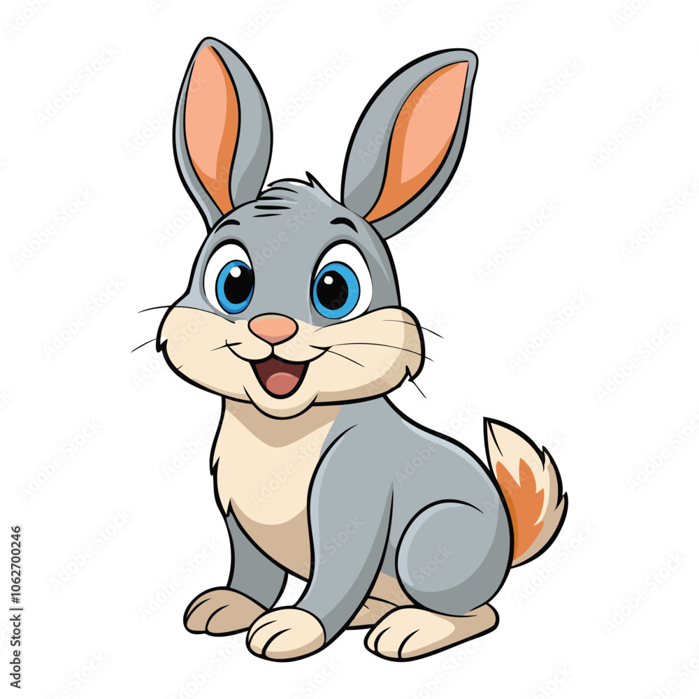 rabbit cartoon vector illustration with white background rabbit cartoon vector illustration with white background