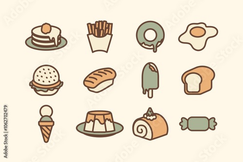 Delicious Food Icons Set for Culinary Designs