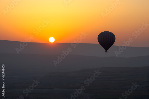 Hot air balloons hovering in the sky.