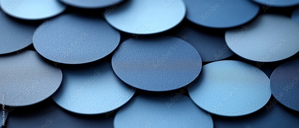 A close-up of textured circular shapes in varying shades of blue, creating a visually appealing pattern. A close-up of textured circular shapes in varying shades of blue, creating a visually appealing pattern.