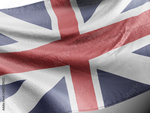 England national flag waving in the wind on flagpole , National flag of United Kingdom on a flagpole, mockup ,3d illustration, 3d rendering