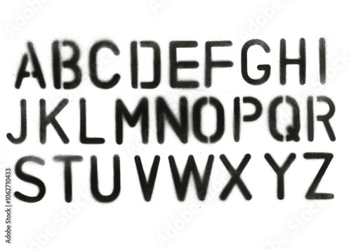 Realistic Stencil Letters Brush Font Transparent Background HD