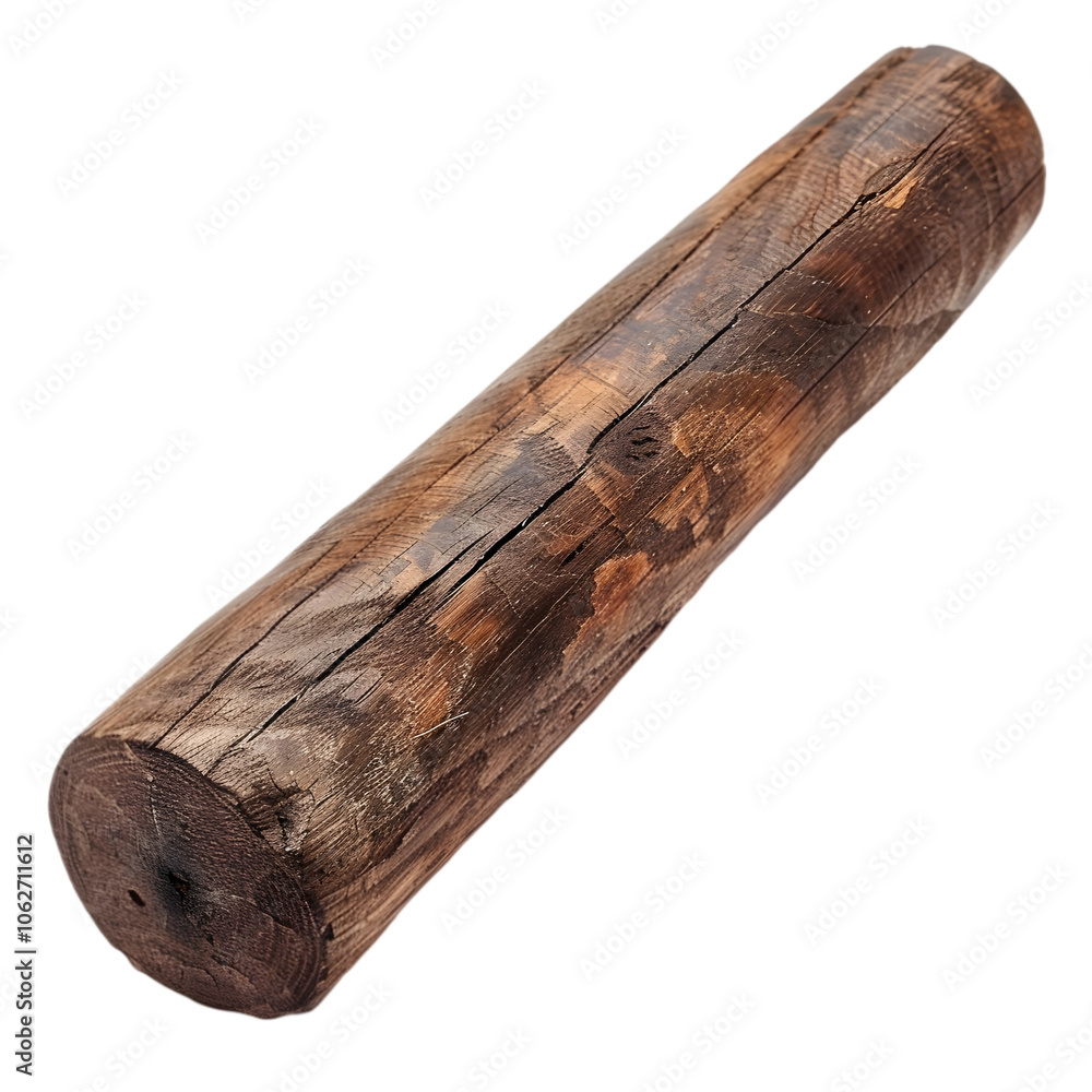 Fototapeta premium A wooden dowel rod, isolated on white background