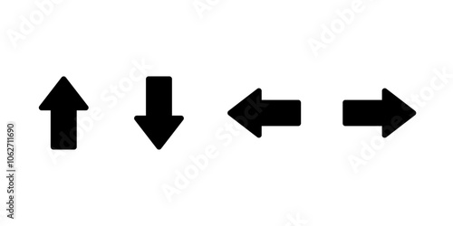 Up, down, left, and right arrow icon in rounded corner. Upward, downward, leftward, and rightward sign symbol