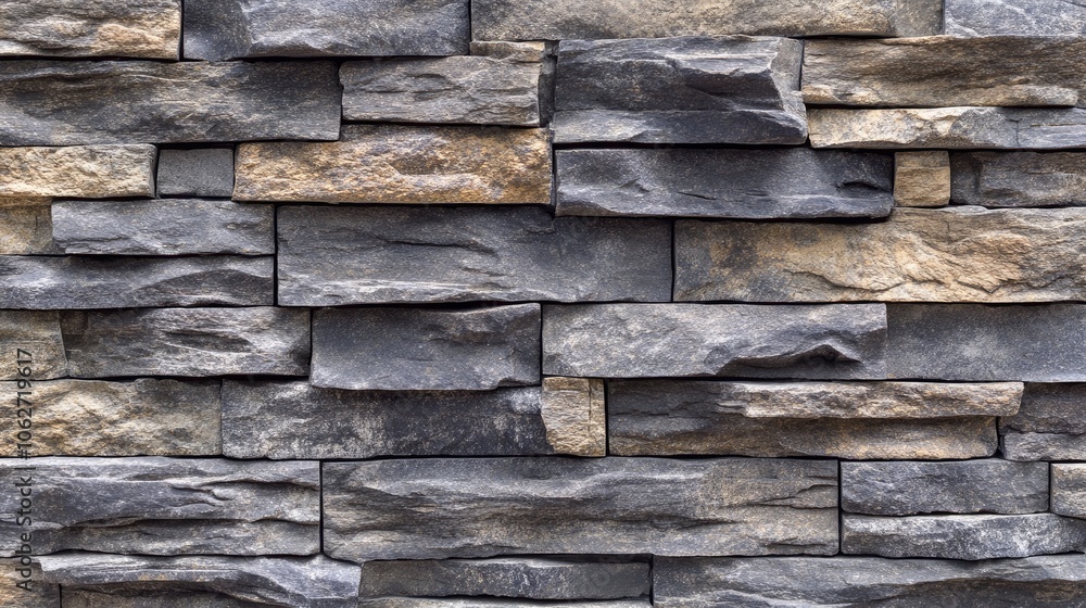 Textured Stone Wall with Natural Colors and Layers Textured Stone Wall with Natural Colors and Layers