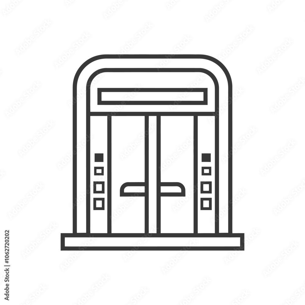 Line Drawing of a Double Door Elevator Line Drawing of a Double Door Elevator