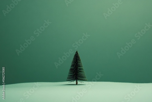 A subtly absurd photo of Christmas, minimalist background