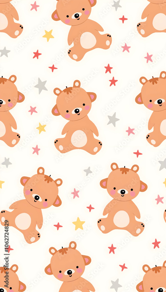 a seamless pattern with teddy bears a seamless pattern with teddy bears