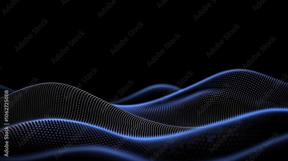 Wave-like black pattern flowing across a smooth, dark background, creating an organic sense of balance and calm in a minimalist style Wave-like black pattern flowing across a smooth, dark background, creating an organic sense of balance and calm in a minimalist style