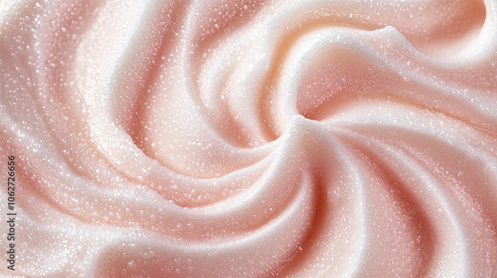The cream is creamy and smooth. The swirls and the tip of the cream create a sense of movement and texture. The cream is creamy and smooth. The swirls and the tip of the cream create a sense of movement and texture.