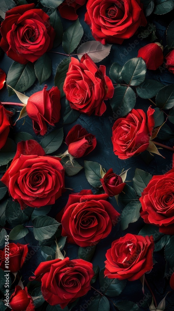 photography collage of red roses lined up in pattern photography collage of red roses lined up in pattern