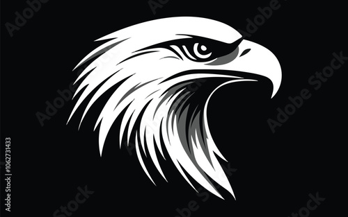 Premium Vector, Flying Eagle Black Color Logo photo