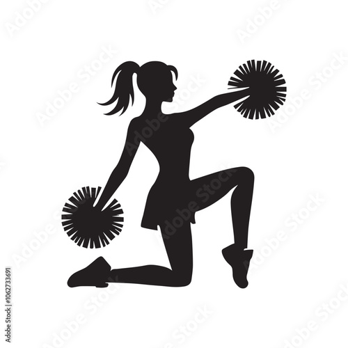  Cheerleading Silhouette Clipart  Design- Cheerleader illustration Vector
 