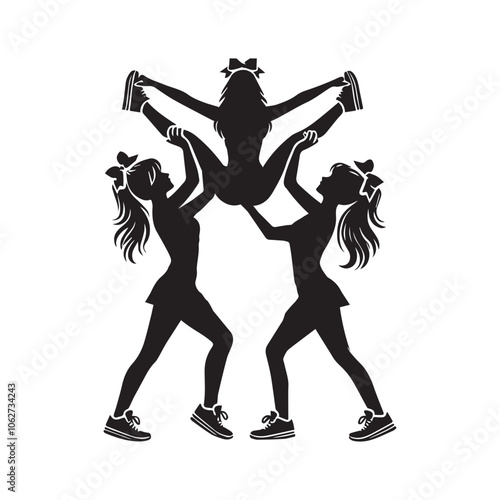  Cheerleading Silhouette Clipart  Design- Cheerleader illustration Vector
 