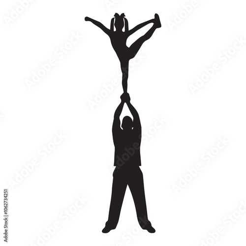 Cheerleading Silhouette Clipart  Design- Cheerleader illustration Vector
 