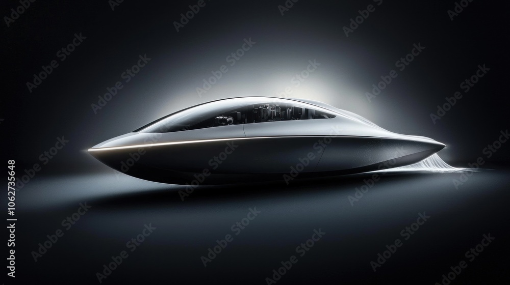 Explore the modern aesthetic of a cinematic light photo featuring a futuristic watercraft headquarters Explore the modern aesthetic of a cinematic light photo featuring a futuristic watercraft headquarters