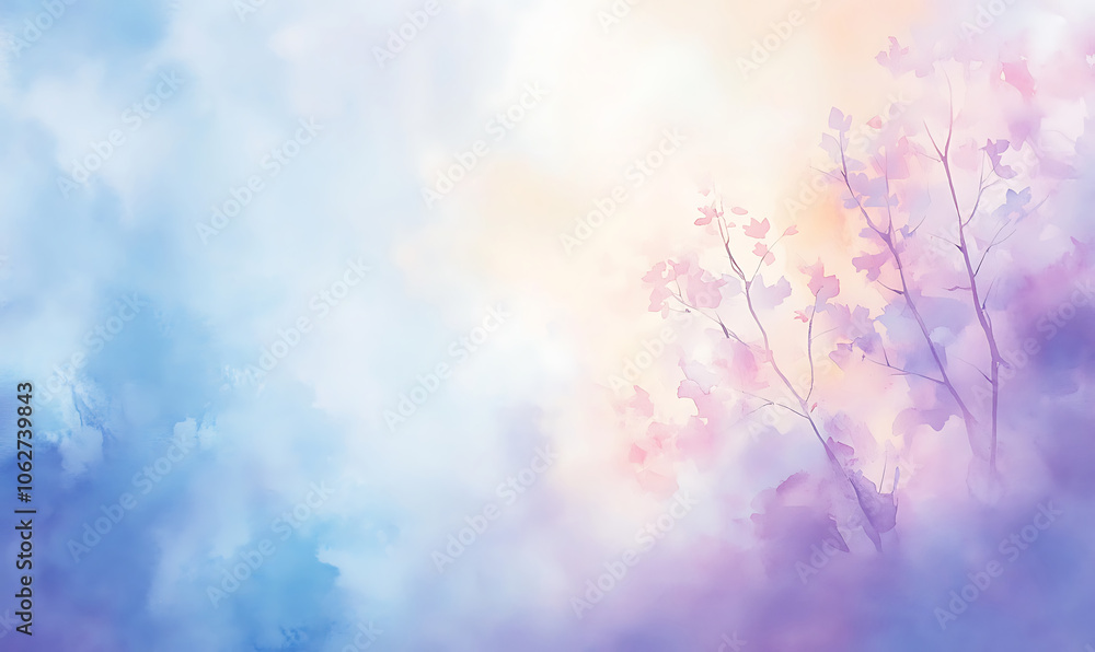 watercolor painting of abstract nature background-generative ai watercolor painting of abstract nature background-generative ai