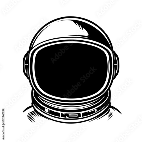 Retro Astronaut Helmet Vector Logo