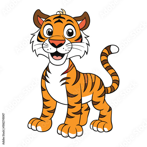 Tiger cartoon vector art illustration